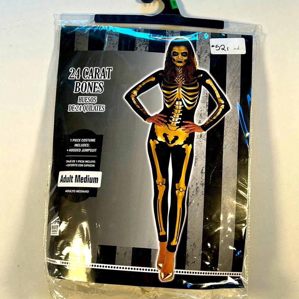 Halloween Sexy Gold Skeleton (Adult M) - NEVER WORN